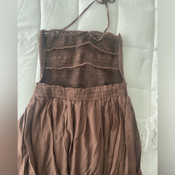 Fashion Nova, Mini Dress, Tie Halter, brown, size small - Picture 4 of 5